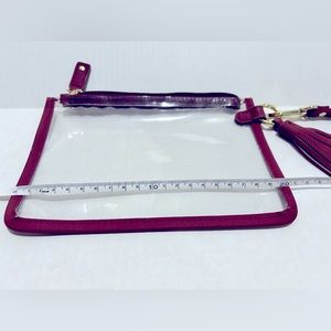 Clear wristlet with maroon trim!